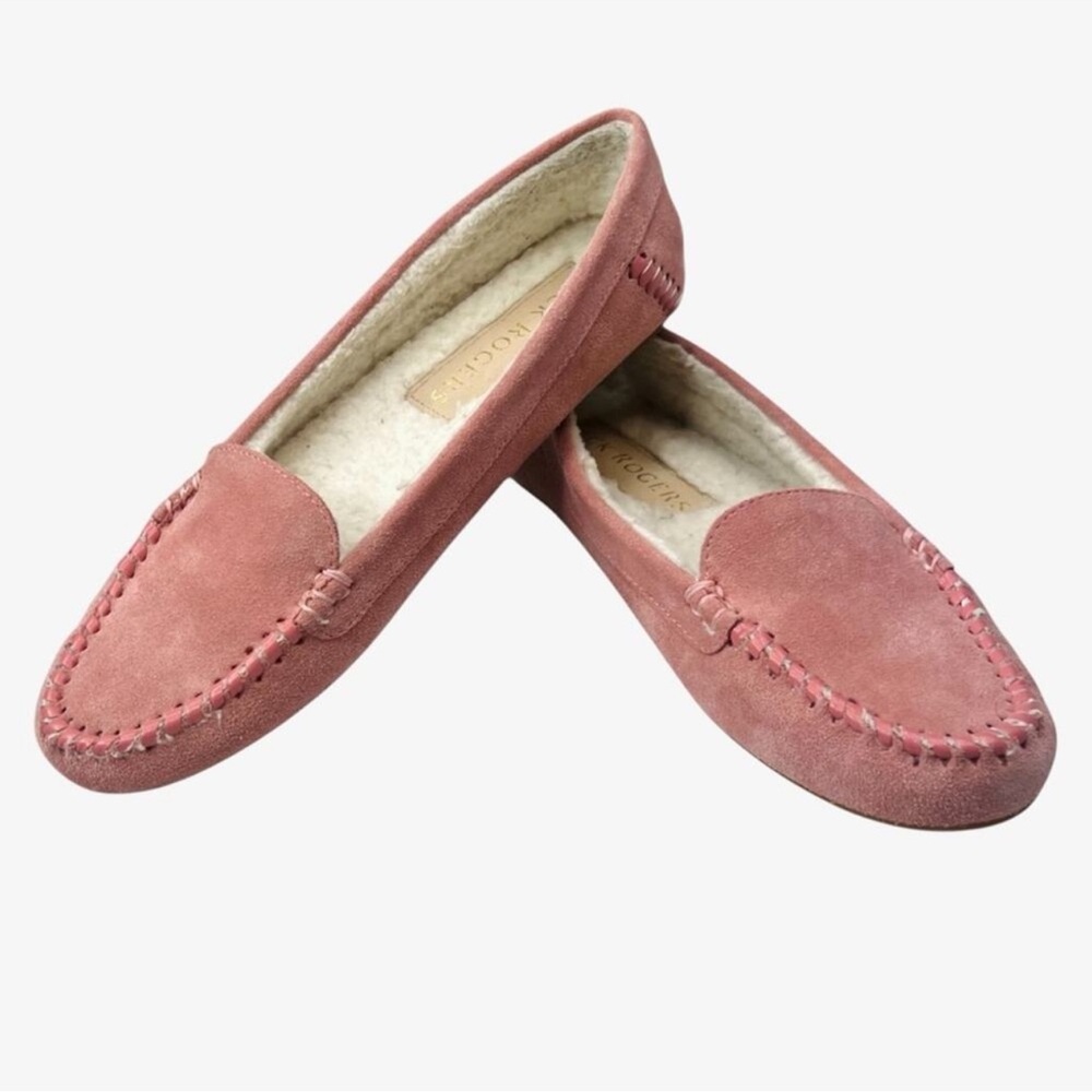 Jack Rogers Millie Sherpa Lined Moccasins Pink Suede 8 Indoor Outdoor Shoes